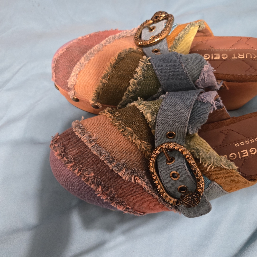 Patchwork Platform Sandals With Buckle - image 2